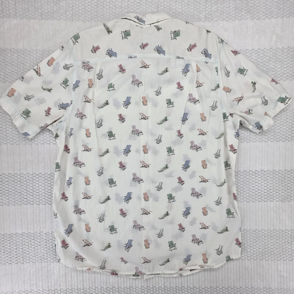 Tommy Bahama Shirt Mens Large White Button Down Beach Relax Island Modern Linen - Picture 7 of 9
